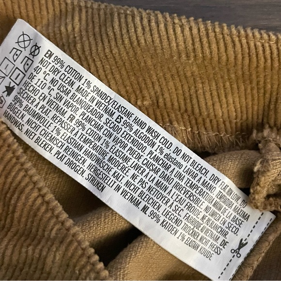 Forever 21 Corduroy Tan Mini Skirt Size Small Zipper Back - Picture 4 of 5